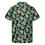 Psychedelic Hawaiian Flower Print Men's Short Sleeve Shirt