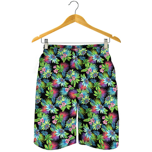 Psychedelic Hawaiian Flower Print Men's Shorts