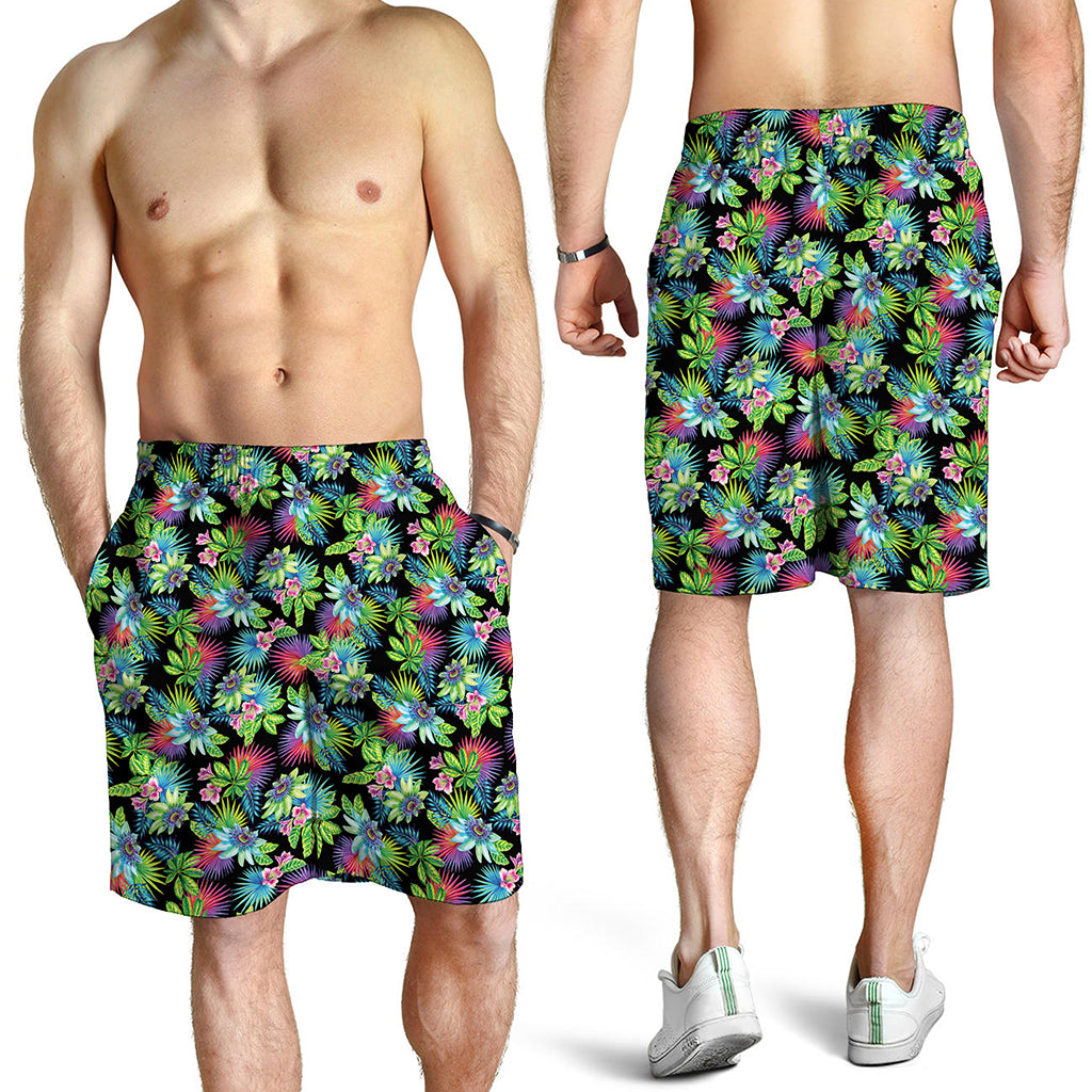 Psychedelic Hawaiian Flower Print Men's Shorts