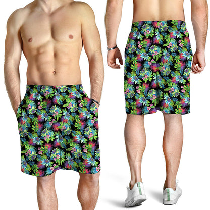 Psychedelic Hawaiian Flower Print Men's Shorts