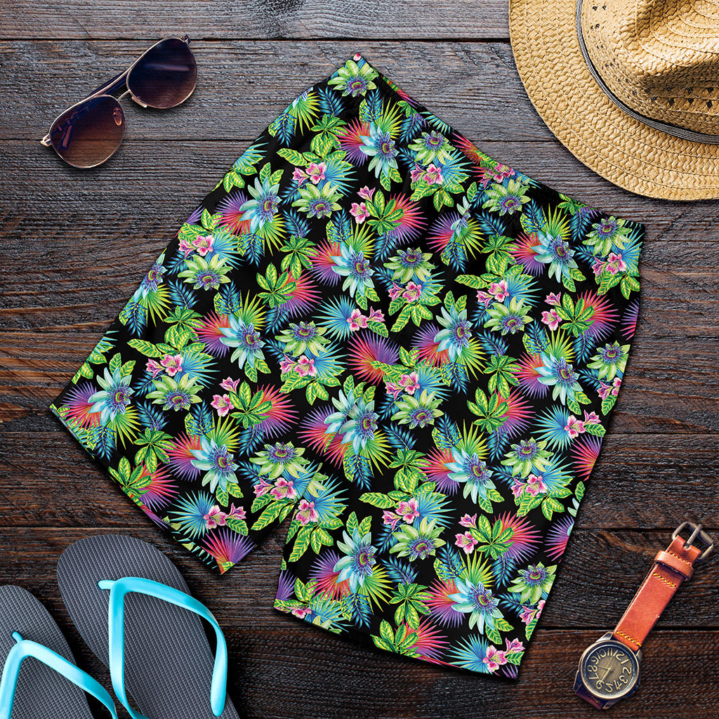 Psychedelic Hawaiian Flower Print Men's Shorts