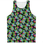 Psychedelic Hawaiian Flower Print Men's Tank Top