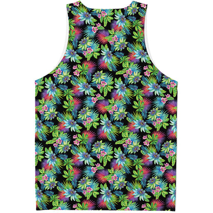 Psychedelic Hawaiian Flower Print Men's Tank Top