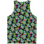 Psychedelic Hawaiian Flower Print Men's Tank Top
