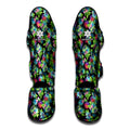 Psychedelic Hawaiian Flower Print Muay Thai Shin Guards