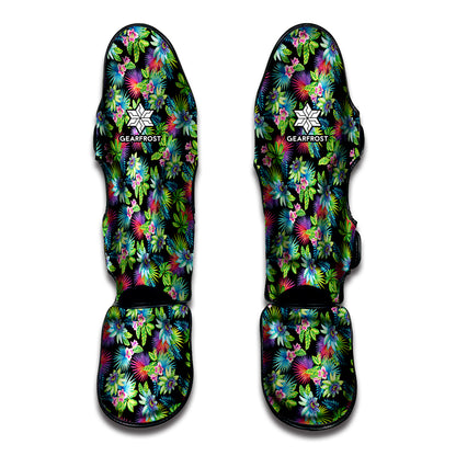 Psychedelic Hawaiian Flower Print Muay Thai Shin Guard