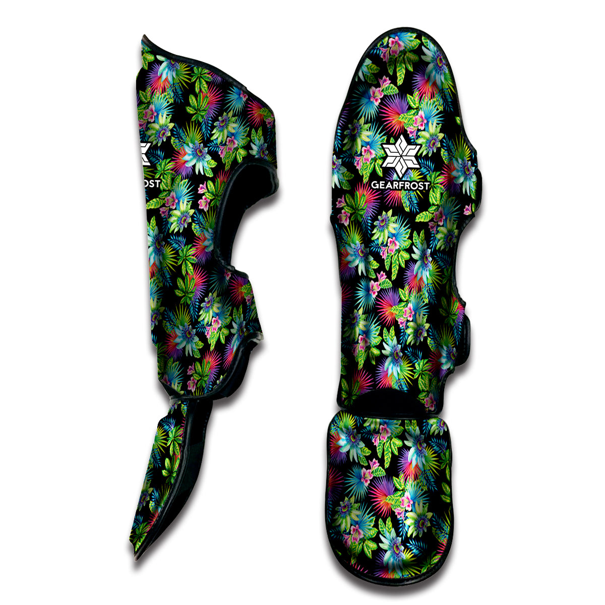 Psychedelic Hawaiian Flower Print Muay Thai Shin Guard