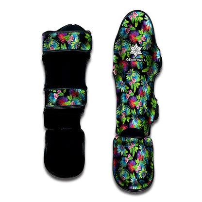 Psychedelic Hawaiian Flower Print Muay Thai Shin Guard