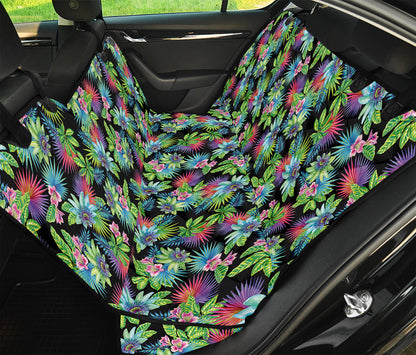 Psychedelic Hawaiian Flower Print Pet Car Back Seat Cover