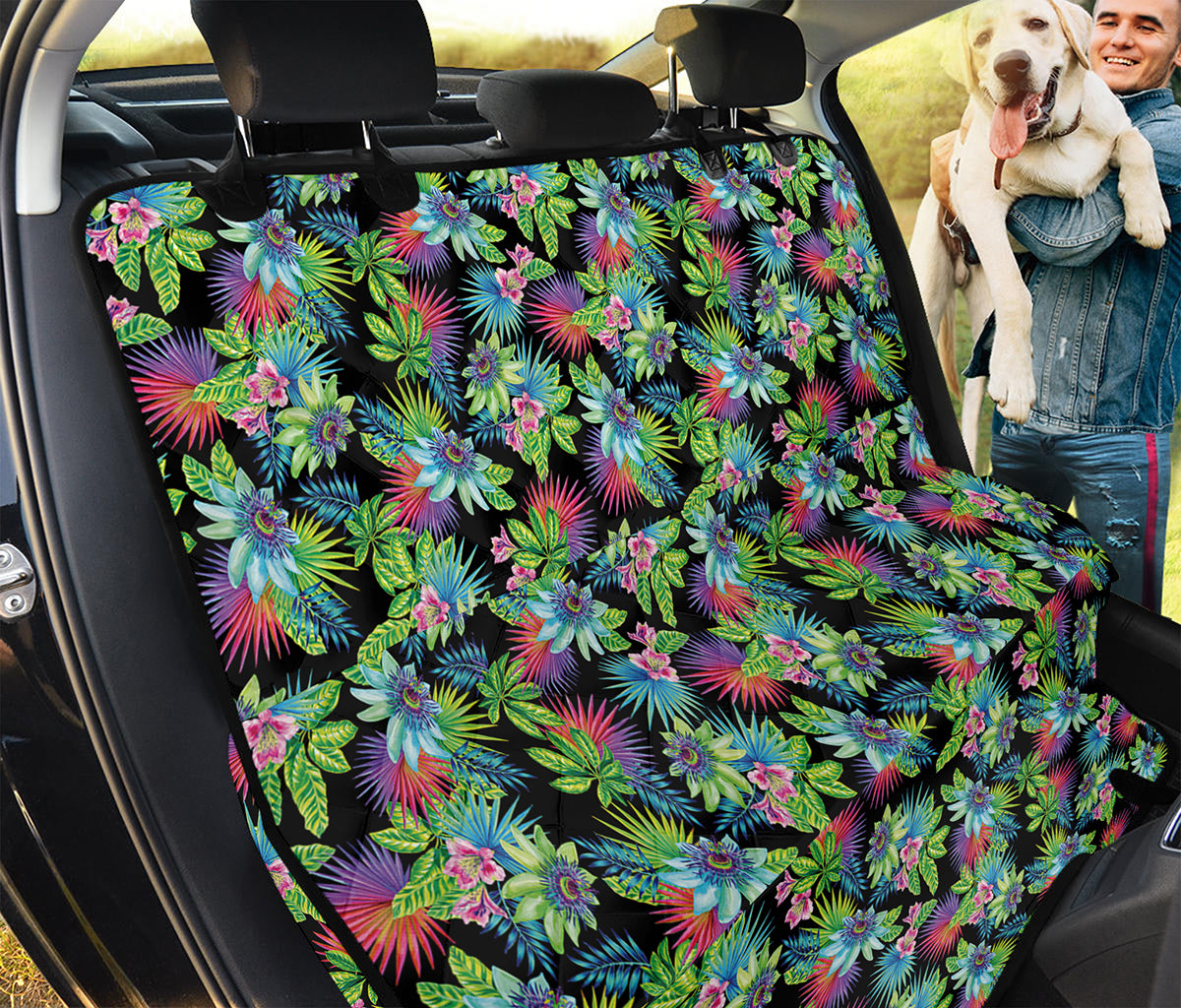 Psychedelic Hawaiian Flower Print Pet Car Back Seat Cover