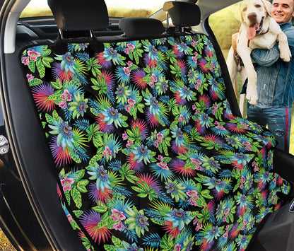 Psychedelic Hawaiian Flower Print Pet Car Back Seat Cover