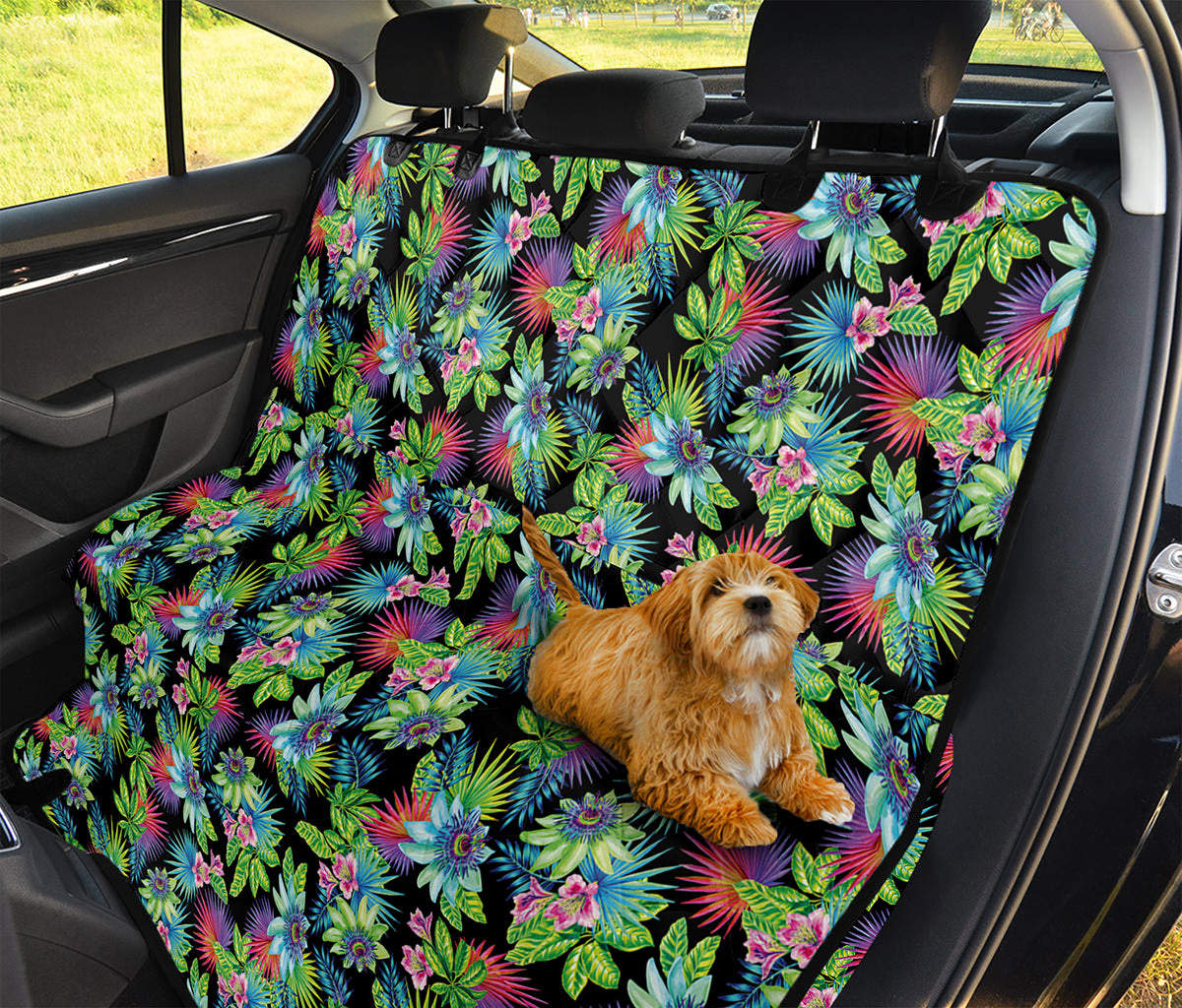 Psychedelic Hawaiian Flower Print Pet Car Back Seat Cover