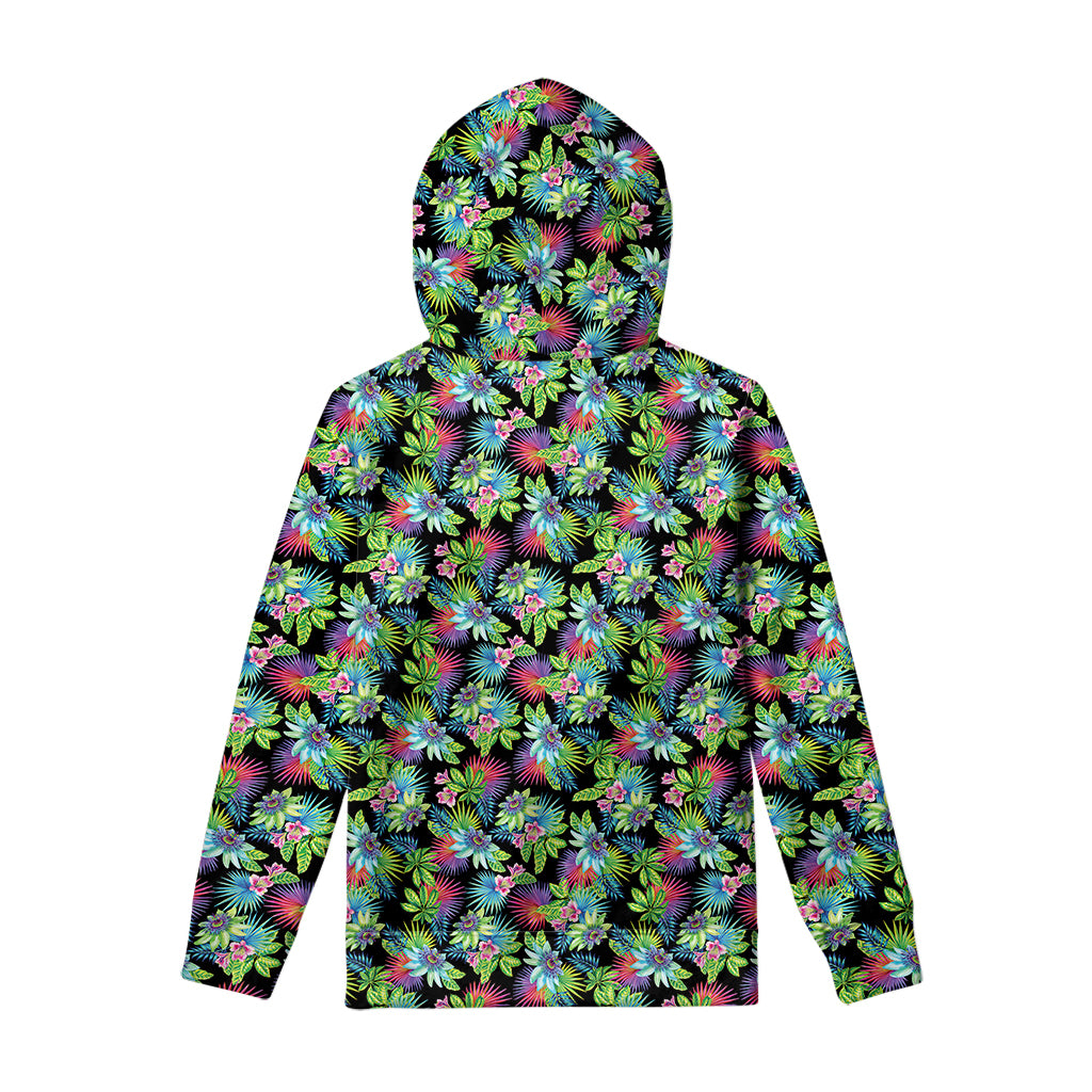Psychedelic Hawaiian Flower Print Pullover Hoodie