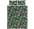 Psychedelic Hawaiian Flower Print Quilt Bed Set