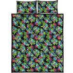 Psychedelic Hawaiian Flower Print Quilt Bed Set