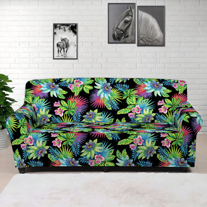 Psychedelic Hawaiian Flower Print Sofa Cover