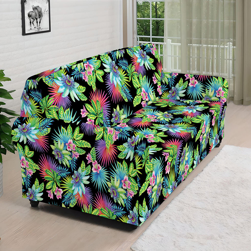 Psychedelic Hawaiian Flower Print Sofa Cover