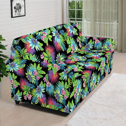 Psychedelic Hawaiian Flower Print Sofa Cover