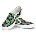 Psychedelic Hawaiian Flower Print White Slip On Sneakers
