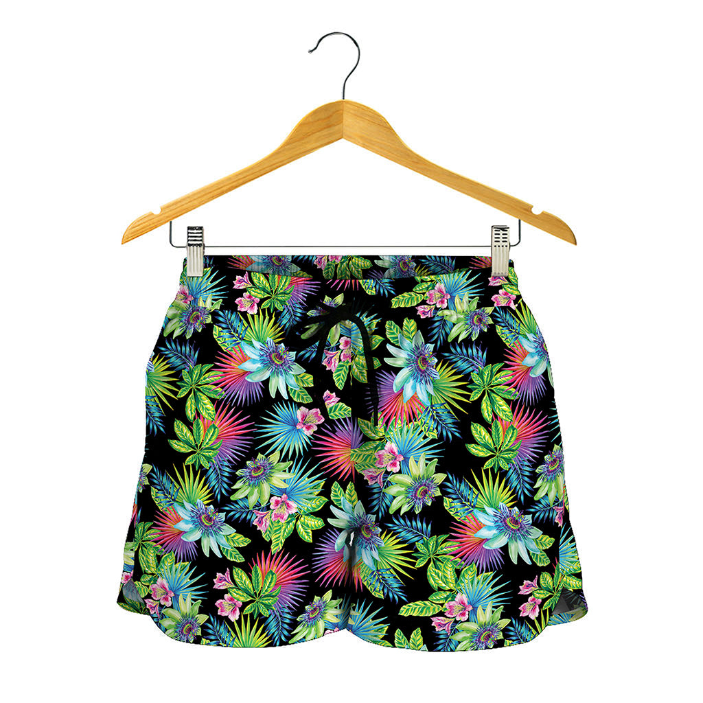 Psychedelic Hawaiian Flower Print Women's Shorts