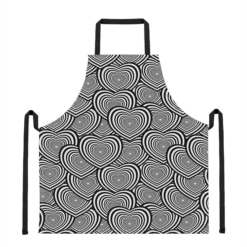 Psychedelic Heart Pattern Print Apron