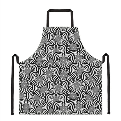 Psychedelic Heart Pattern Print Apron