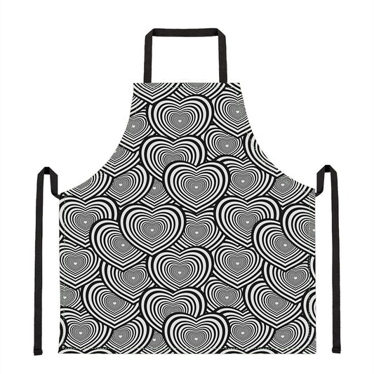 Psychedelic Heart Pattern Print Apron