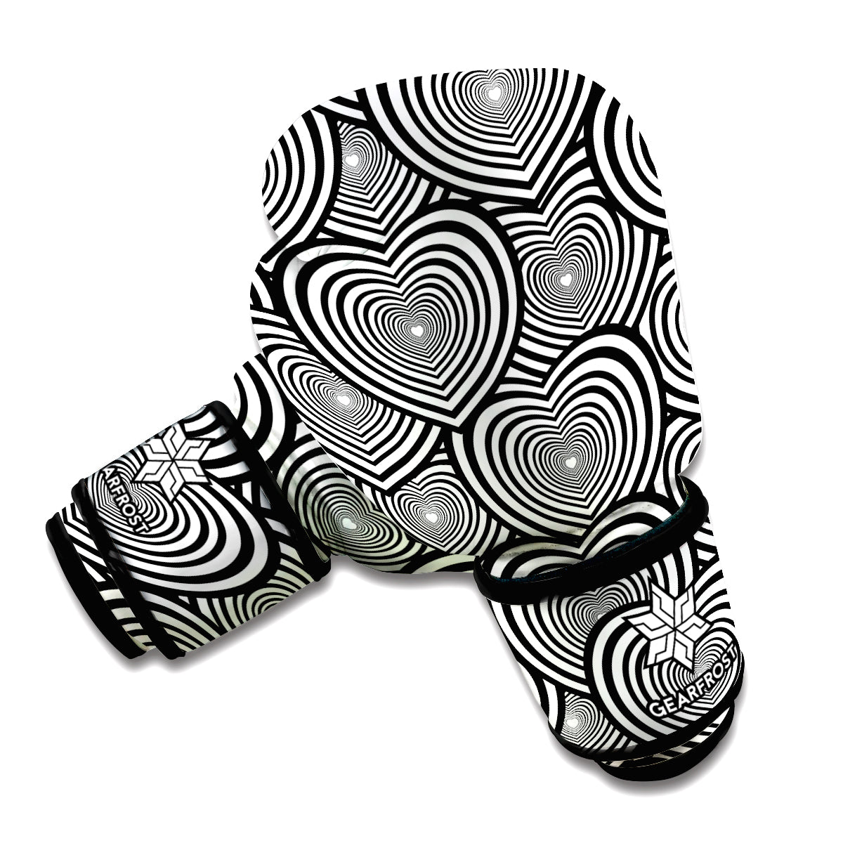 Psychedelic Heart Pattern Print Boxing Gloves