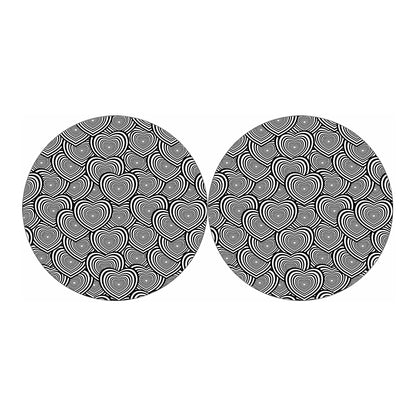 Psychedelic Heart Pattern Print Car Coasters
