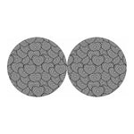 Psychedelic Heart Pattern Print Car Coasters