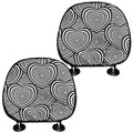 Psychedelic Heart Pattern Print Car Headrest Covers