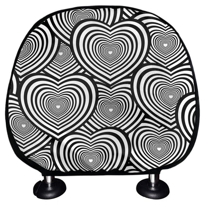 Psychedelic Heart Pattern Print Car Headrest Covers