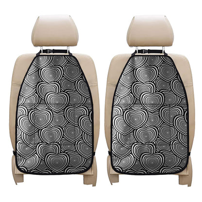 Psychedelic Heart Pattern Print Car Seat Organizers