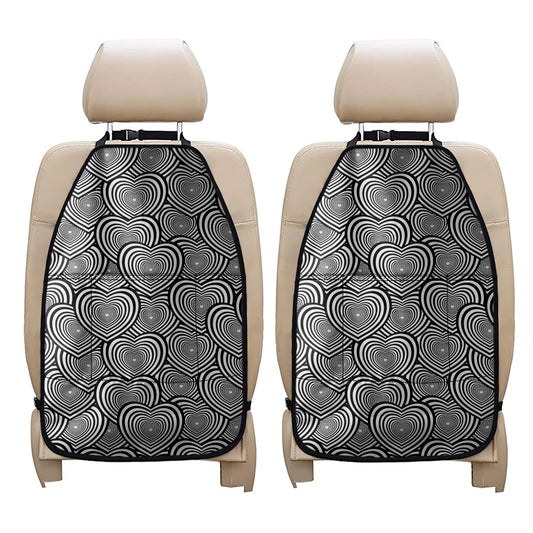 Psychedelic Heart Pattern Print Car Seat Organizers