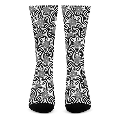 Psychedelic Heart Pattern Print Crew Socks