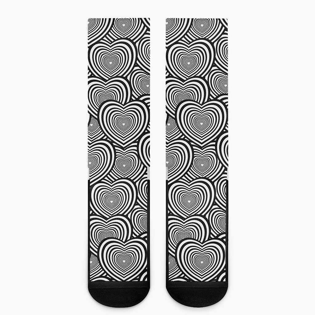 Psychedelic Heart Pattern Print Crew Socks