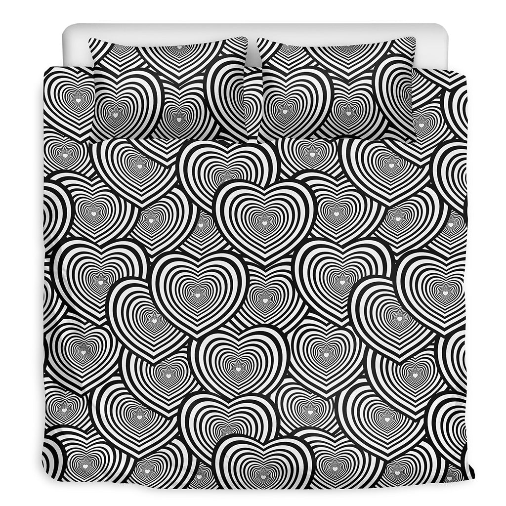 Psychedelic Heart Pattern Print Duvet Cover Bedding Set