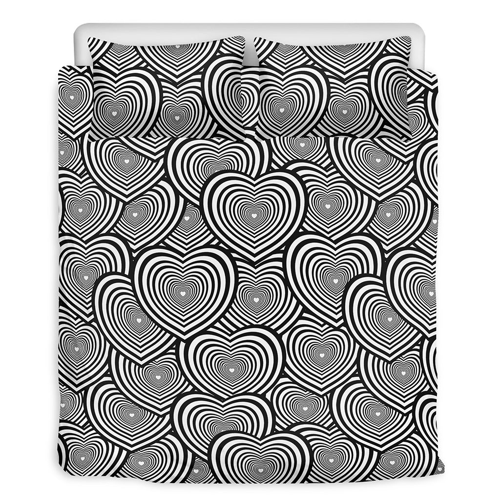 Psychedelic Heart Pattern Print Duvet Cover Bedding Set