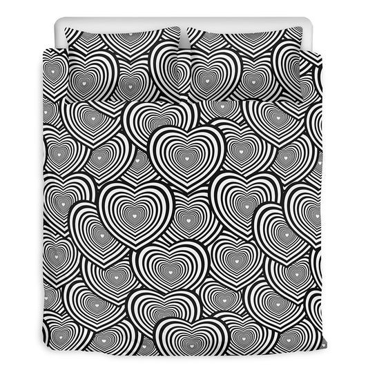 Psychedelic Heart Pattern Print Duvet Cover Bedding Set