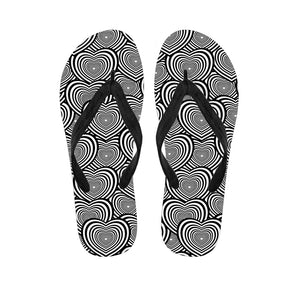 Psychedelic Heart Pattern Print Flip Flops