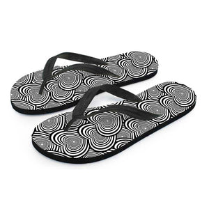 Psychedelic Heart Pattern Print Flip Flops