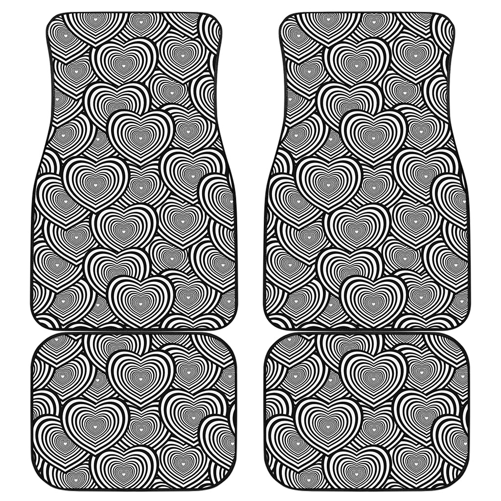 Psychedelic Heart Pattern Print Front and Back Car Floor Mats