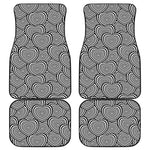 Psychedelic Heart Pattern Print Front and Back Car Floor Mats