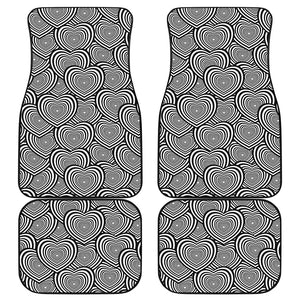 Psychedelic Heart Pattern Print Front and Back Car Floor Mats