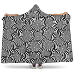 Psychedelic Heart Pattern Print Hooded Blanket