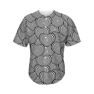 Psychedelic Heart Pattern Print Men's Baseball Jersey