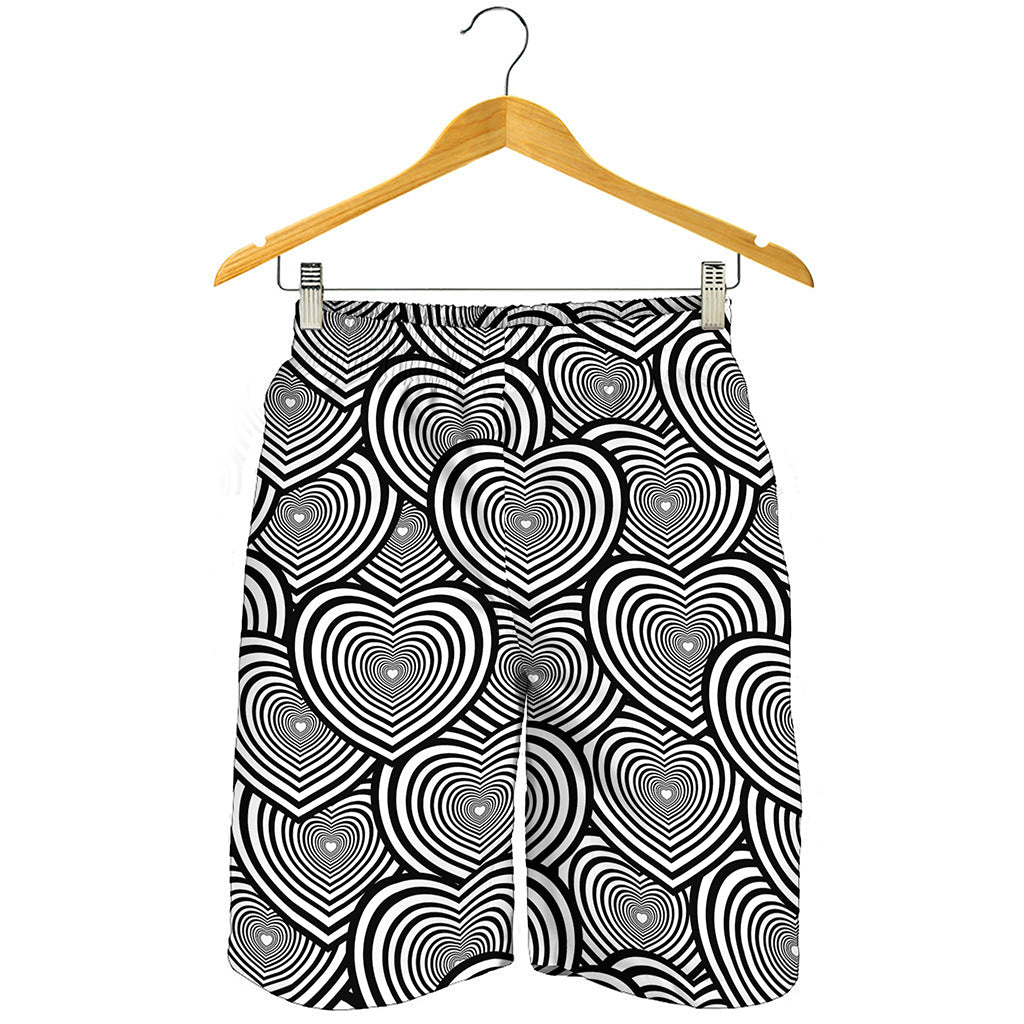 Psychedelic Heart Pattern Print Men's Shorts