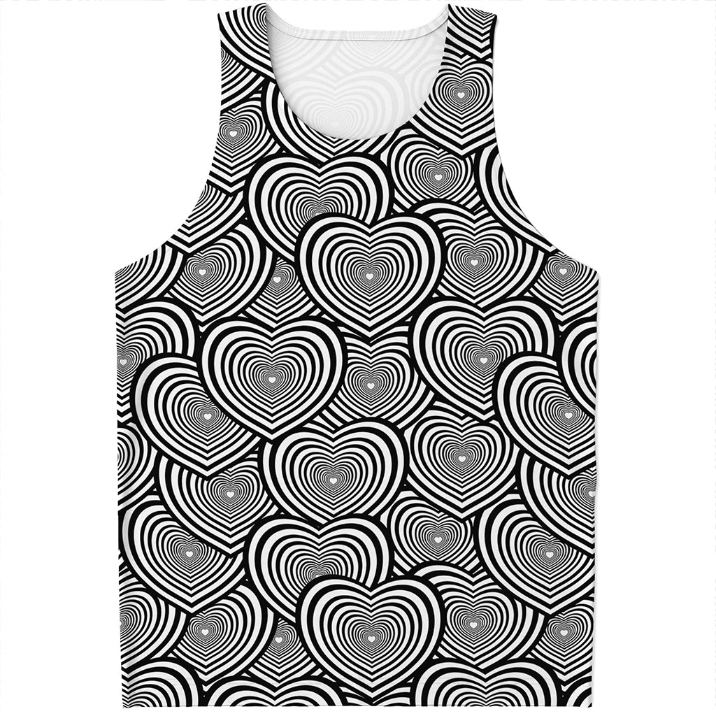 Psychedelic Heart Pattern Print Men's Tank Top