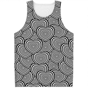 Psychedelic Heart Pattern Print Men's Tank Top