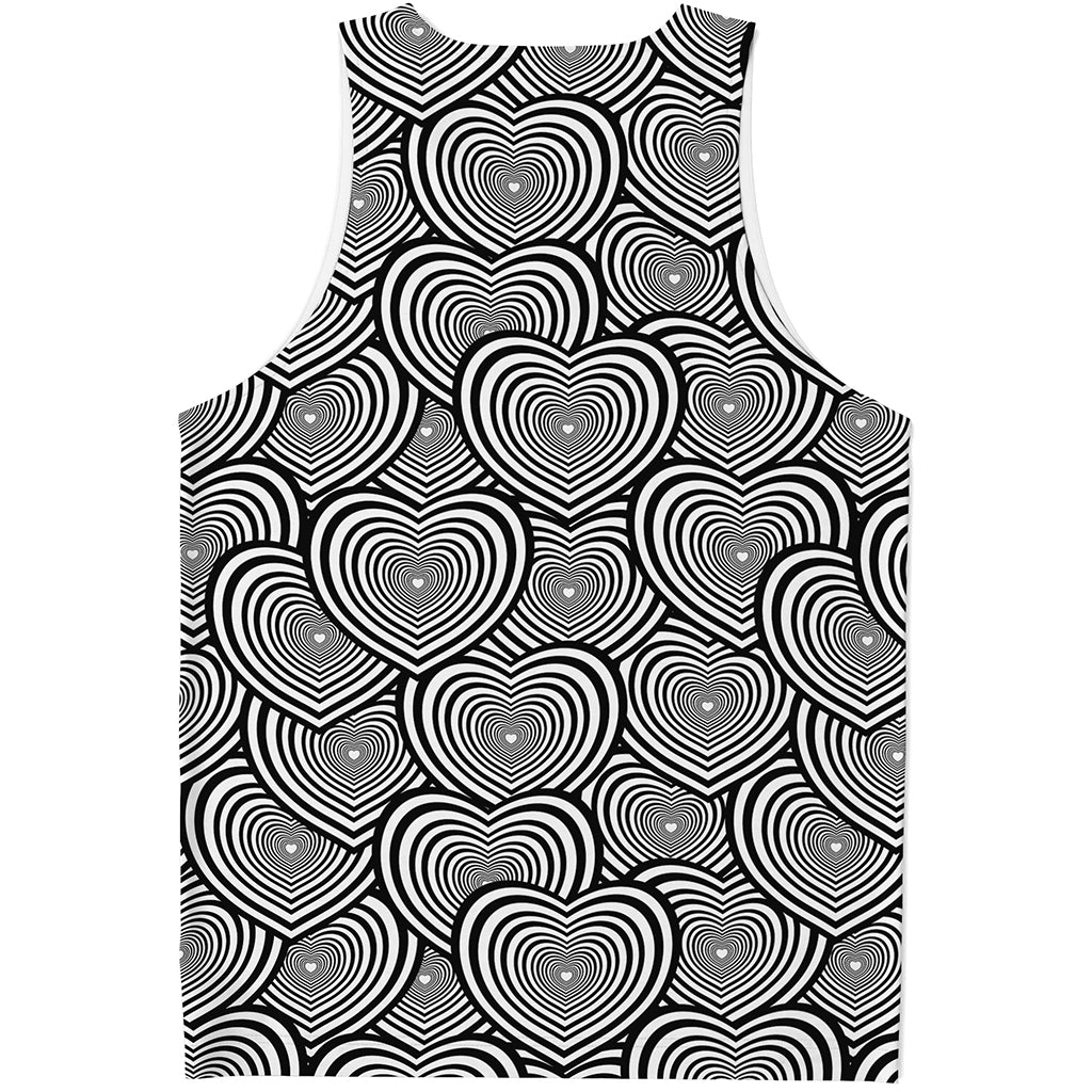 Psychedelic Heart Pattern Print Men's Tank Top